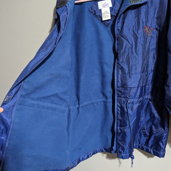 Vintage "Very Trendy" brand fleece lined windbreaker jacket with tree embroidery - Picture 10 of 11